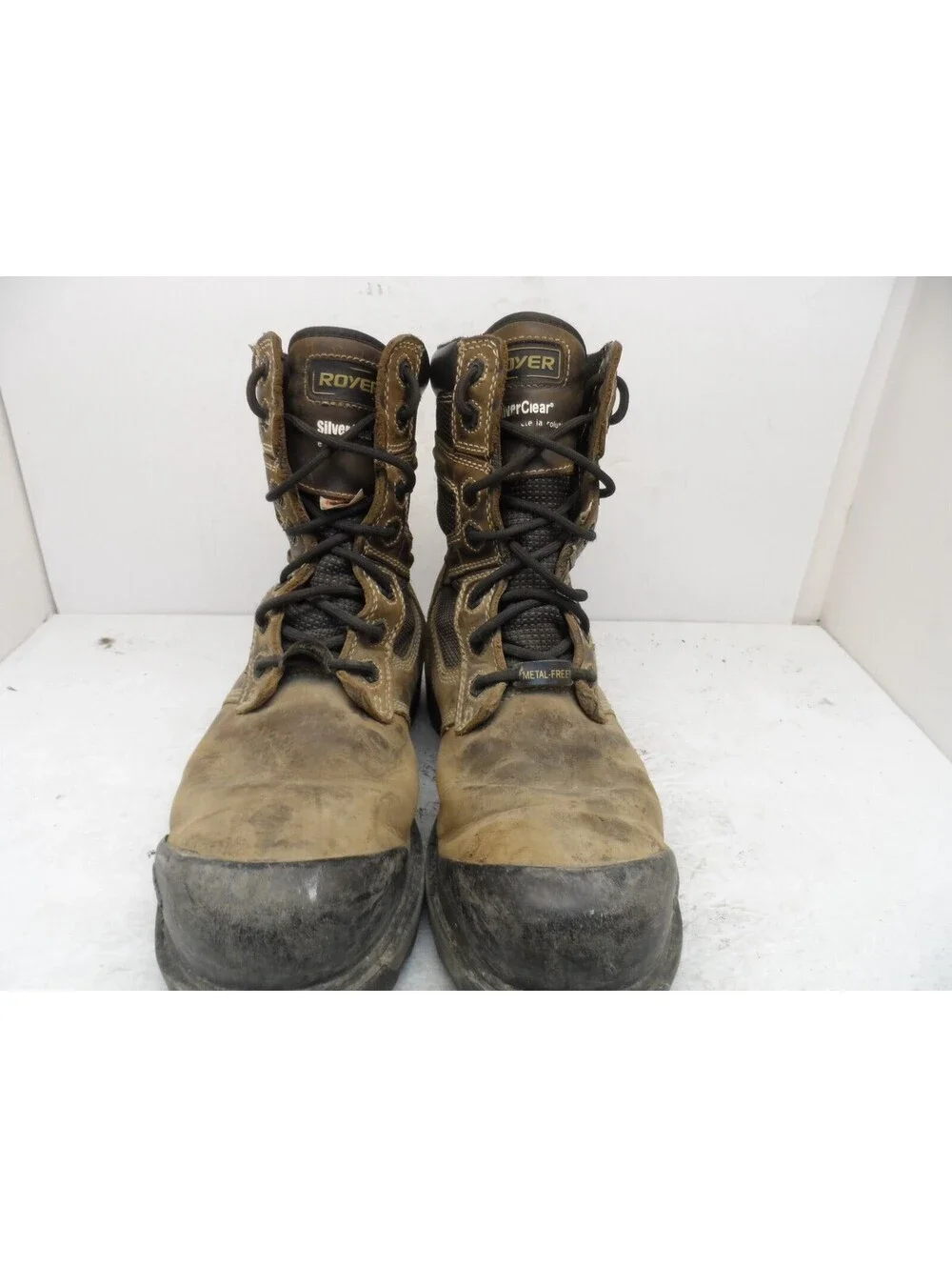 Royer Men's 8'' Metal-Free Comp Toe Comp Plate Work Boots 8680FLX Brown Size 11M